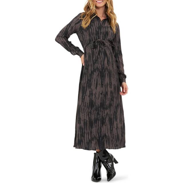 Ripe Sylvia Shirt Maternity Dress, Mocha/Black