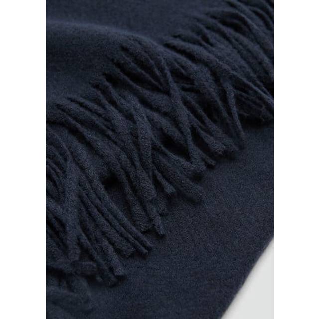 Plain fringed scarf dark navy - Man - One size - MANGO MAN - Dark Navy - U
