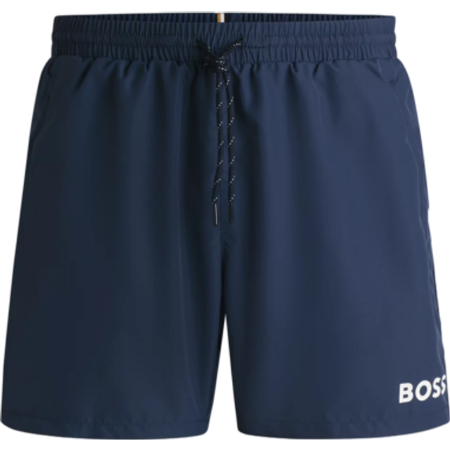 BOSS Starfish badshorts för män helfodrade med kontrasterande detaljer, Navy413, L
