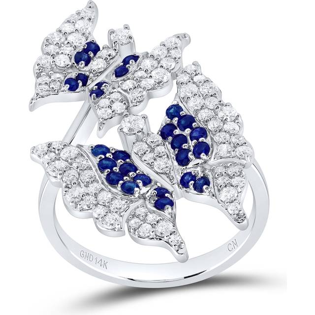 GND 181963 0.75 CTW Diamond CN 0.5 CT Round-BS Natural Gem Butterfly Ring