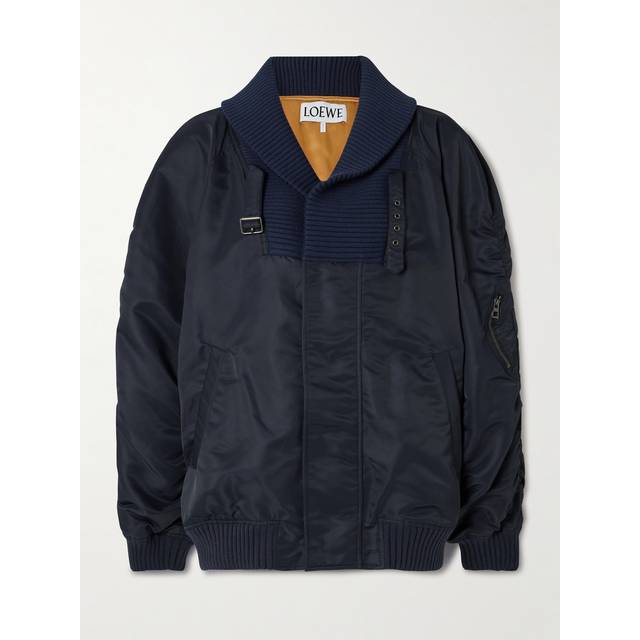 Loewe Womens Midnight Blue Shawl-collar Oversized-fit Shell Bomber Jacket 8 - MIDNIGHT BLUE