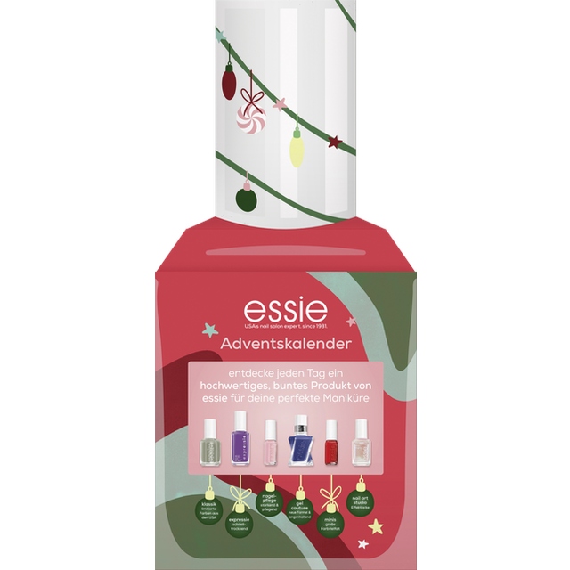 essie Adventskalender 2024 (24 delar) – nagellackset med nagelvård, inkl. 7 begränsade nagellack från USA och gel couture nagellack