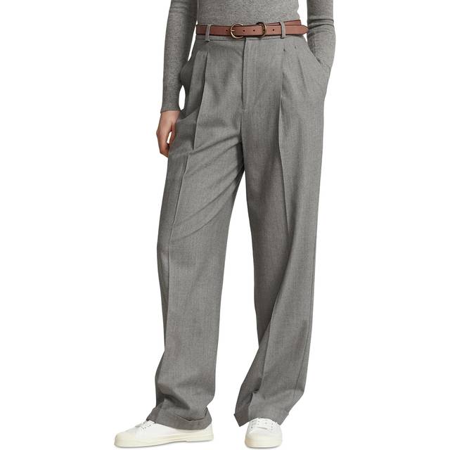 Straight-Leg Wool-Blend Flannel Pants - GREY MELANGE - 14