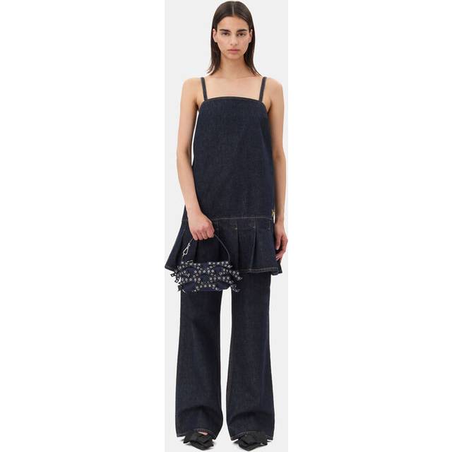 GANNI Denim Mini Smock Dress - Blue