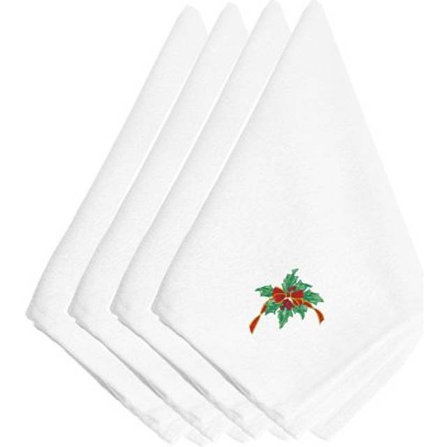 Caroline's Treasures Christmas Holly Ribbon Embroidered Napkins Set of 4 EMBT2412NPKE  20  Multicolor