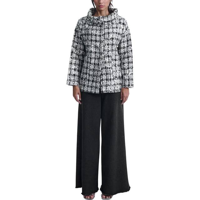 James Lakeland Sequin Tweed Short Jacket, Black/White