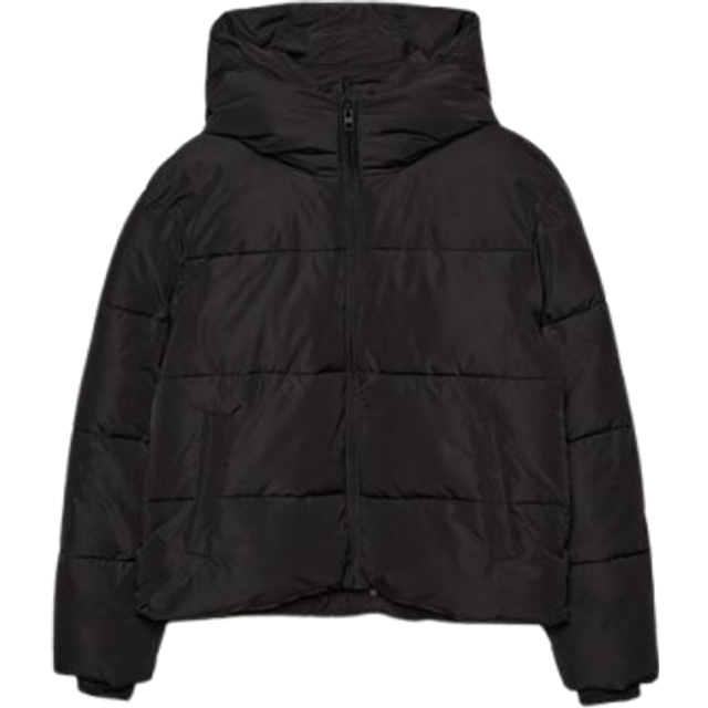 Stradivarius Basic hooded puffer jacket Black XS