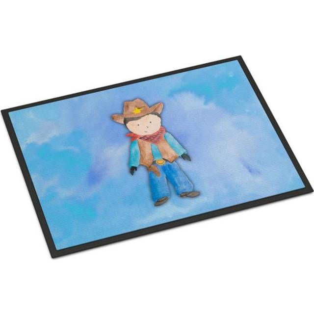 """""Caroline's Treasures Cowboy Watercolor Doormat  18""""""""H x 27""""""""W  Multicolor"""""