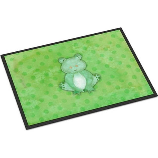 """""Caroline's Treasures Polkadot Frog Watercolor Doormat  18""""""""H x 27""""""""W  Multicolor"""""