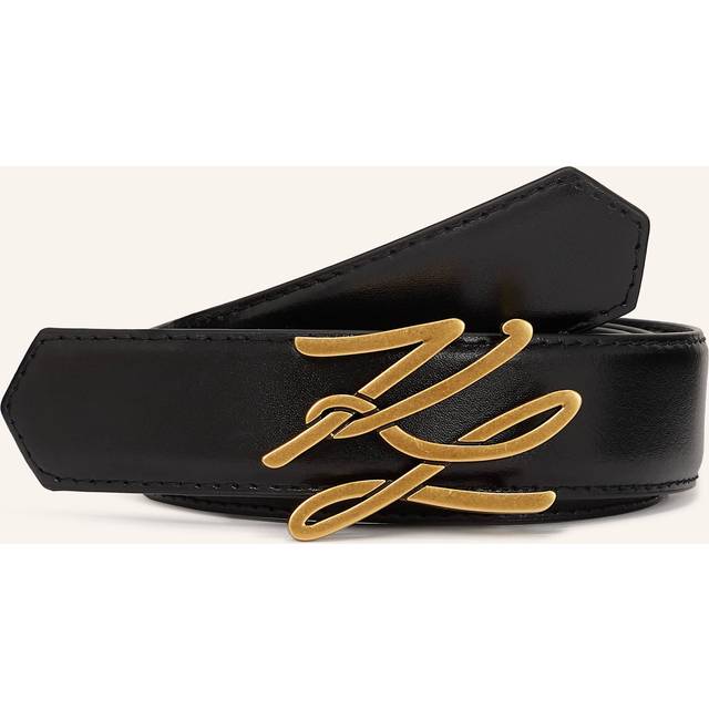 Karl Lagerfeld, K/autograph Medium Belt, Woman, Black/Gold, Size: 95 - Black/gold