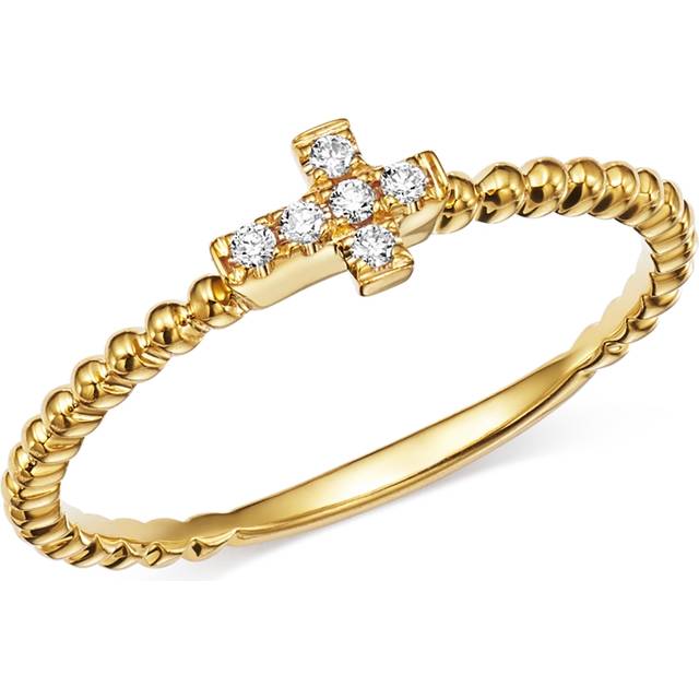 Bloomingdale's Fine Collection Diamond Cross Band in 14K Yellow Gold, 0.05 ct. t. w. - Exclusive
