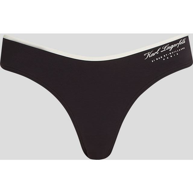 Karl Lagerfeld, Hotel Karl High-rise Bikini Bottoms, Woman, Black, Size: S
