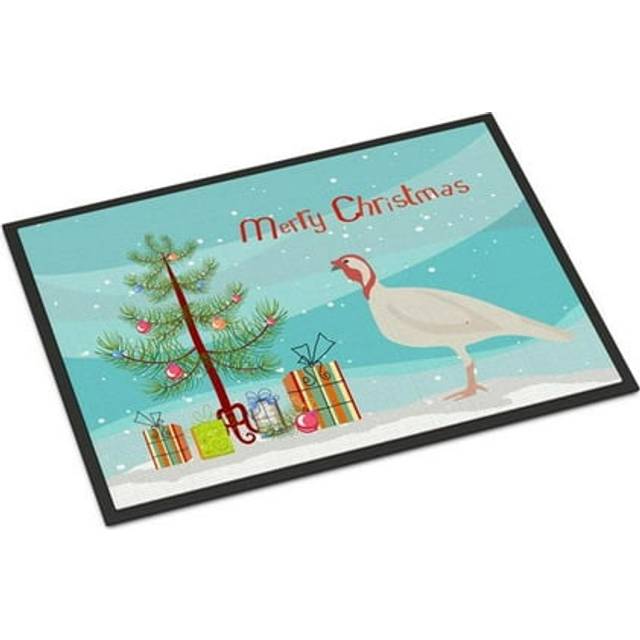 """""Caroline's Treasures""""""""Beltsville Small White Turkey Hen"""""""" Christmas Doormat 18"""""""" x 27"""""""" Multicolor"""""