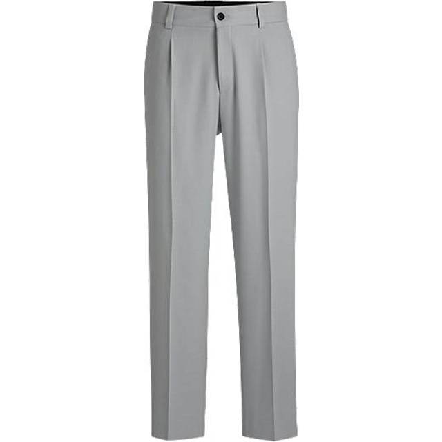 Modern-fit trousers in stretch twill with front crease