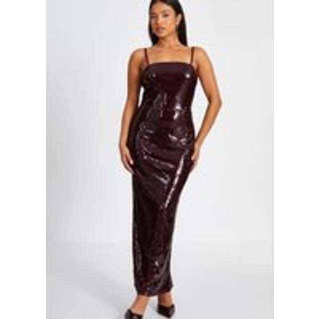 Red Petite Sequin Midaxi Dress - 16