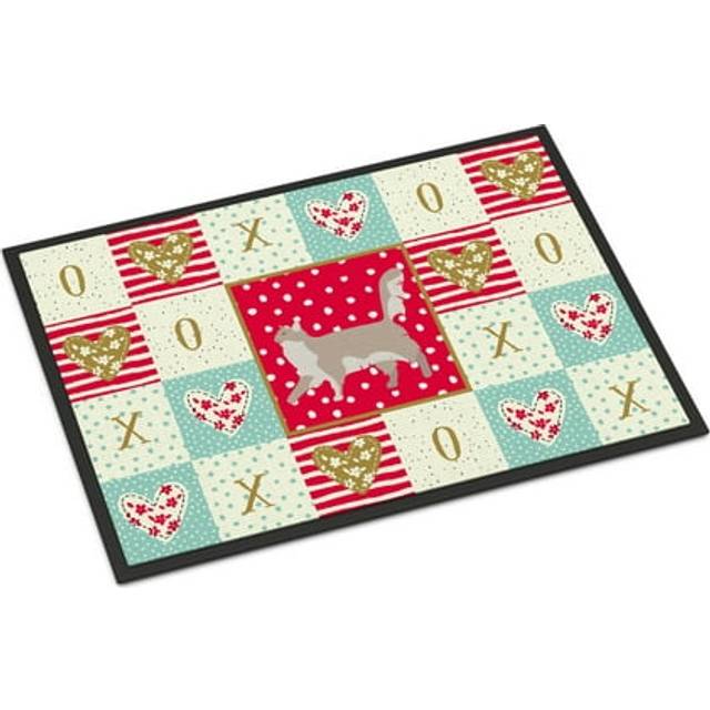 """""Caroline's Treasures Chantilly Tiffany Cat Love Indoor or Outdoor Mat 24x36 doormats  Multicolor"""""