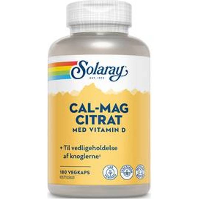 Solaray Cal-Mag Citrat med vitamin D - 180 kap