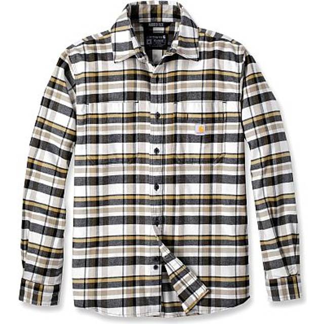 Carhartt Rugged Flex™ Flannel Plaid, shirt , color: White/Black/Yellow , size: M