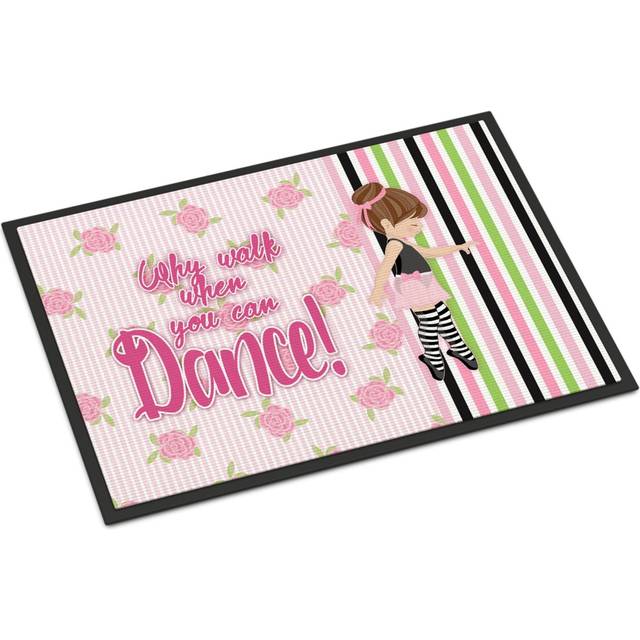 """""Caroline's Treasures Ballet Dance Stripes Brunette Doormat  18 H x 27 W""""""""  Multicolor"""""