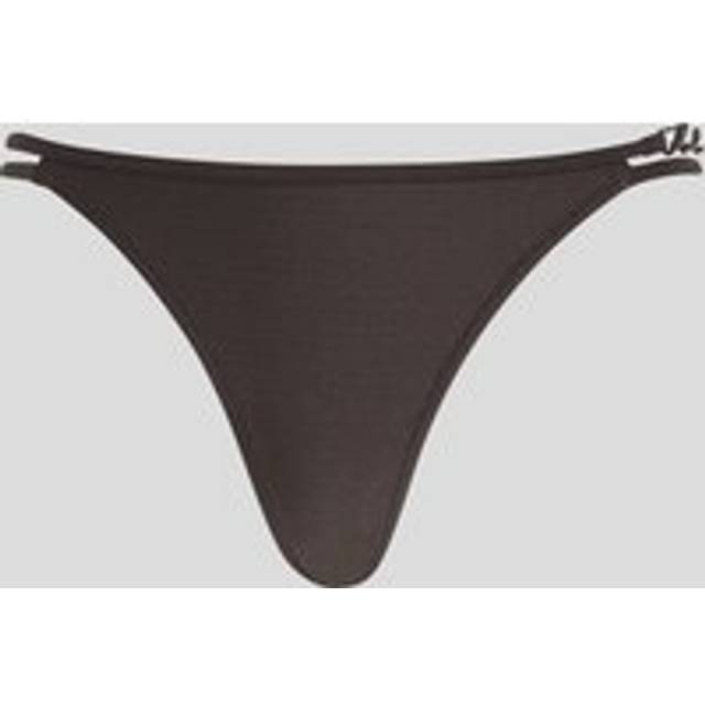 Karl Lagerfeld, K/signature Mid-rise Bikini Bottoms, Woman, Gunmetal, Size: S