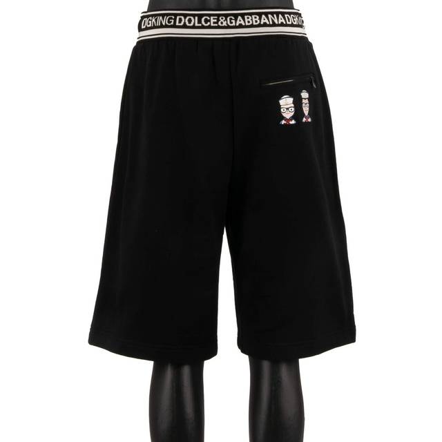 Dolce & gabbana dg logo king family cotton sweatshorts shorts black