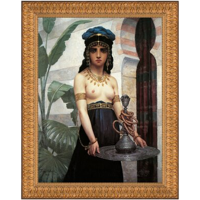 Harem Servant Girl Framed Canvas Replica Painting: Large