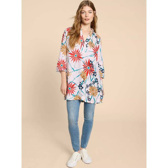 White Stuff Blaire Linen Tunic Ivory - White Stuff - Size: 10
