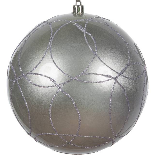 Vickerman N182634D 6 in. Candy Ornament with Circle Glitter Pattern, Lilac - 3 Per Bag