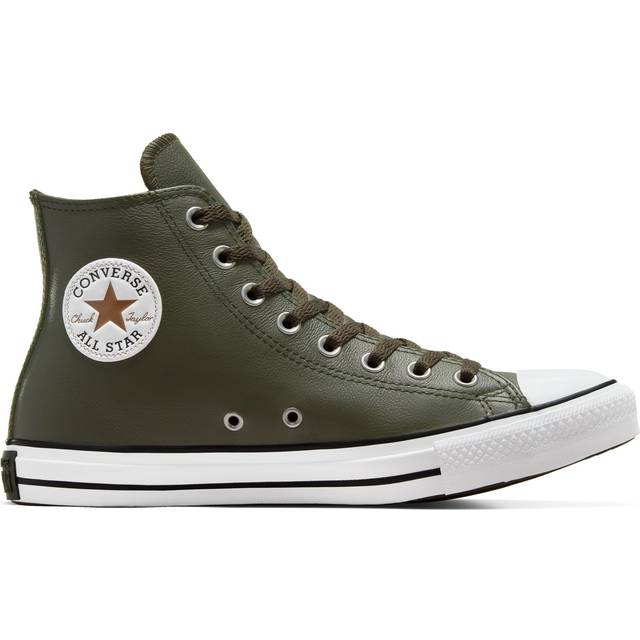 Converse Chuck Taylor All Star Unisex höga sneakers läder, Grottgrön mörk whisky vit, 40/40.5 EU
