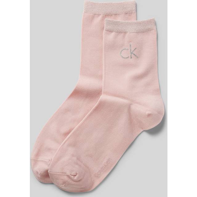 Calvin Klein 2-pack Shiny Logo Short Socks - Lightblue - Strl 39/42