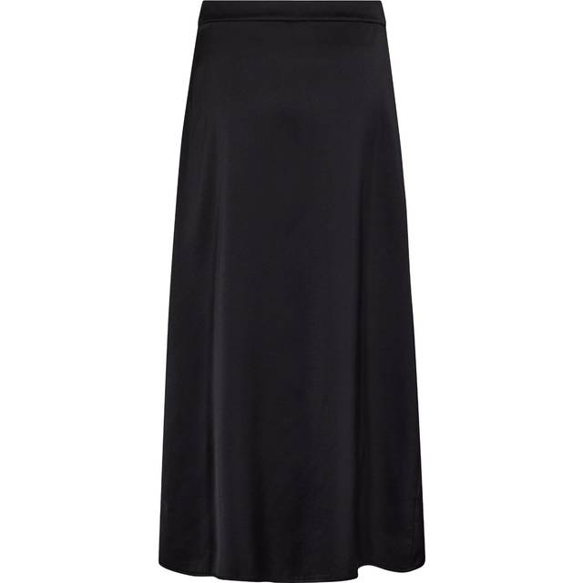Co'Couture, Kjol, Dam, L, Elegant Sateen Kjol i Svart - black (L)