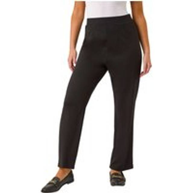 Straight Leg Ponte Stretch Trouser - Black - 18