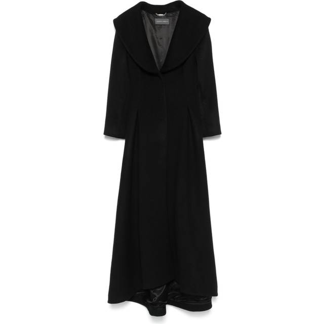 Alberta Ferretti - brushed-finish coat - women - Viscose/Cashmere/Virgin Wool - 42 - Black