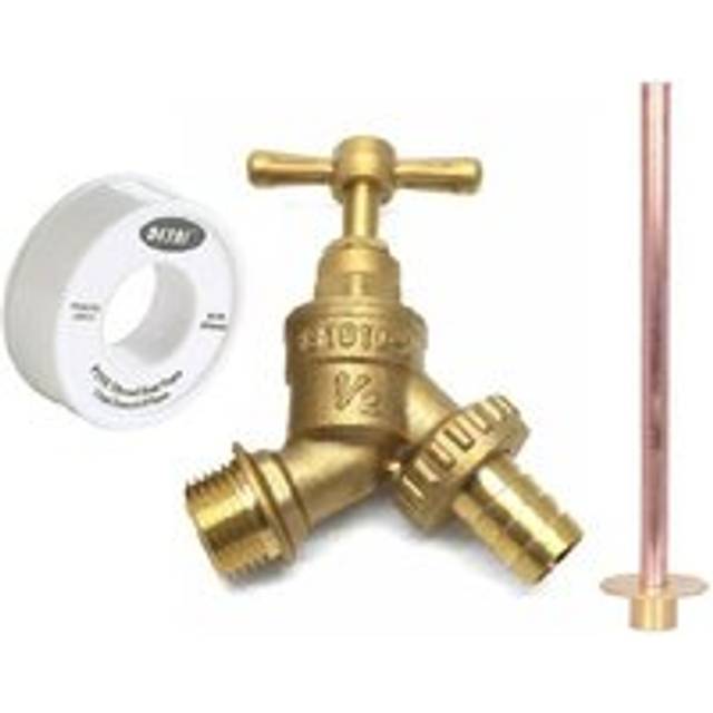 Garden Outside Tap Kit / Brass Straight Through The Wall Kit