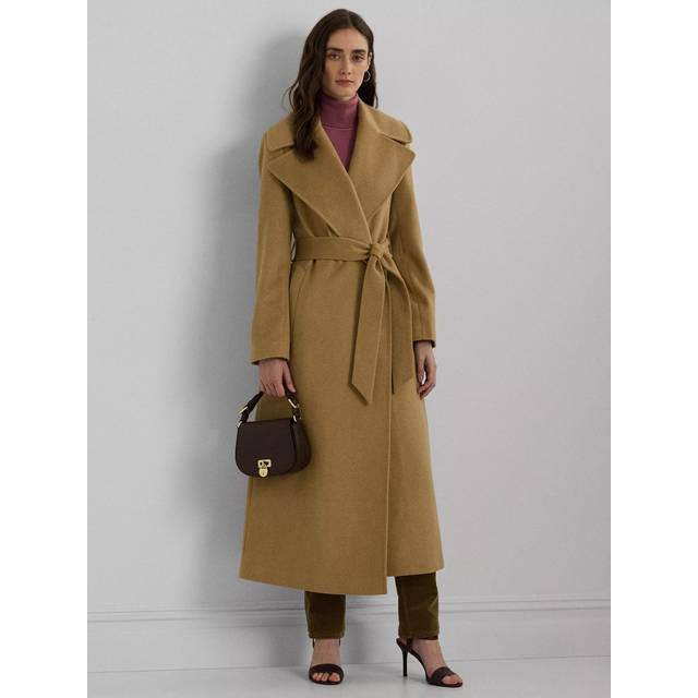 Lauren by Ralph Lauren Wool Wrap Coat - Brown, Brown, Size 12, Women