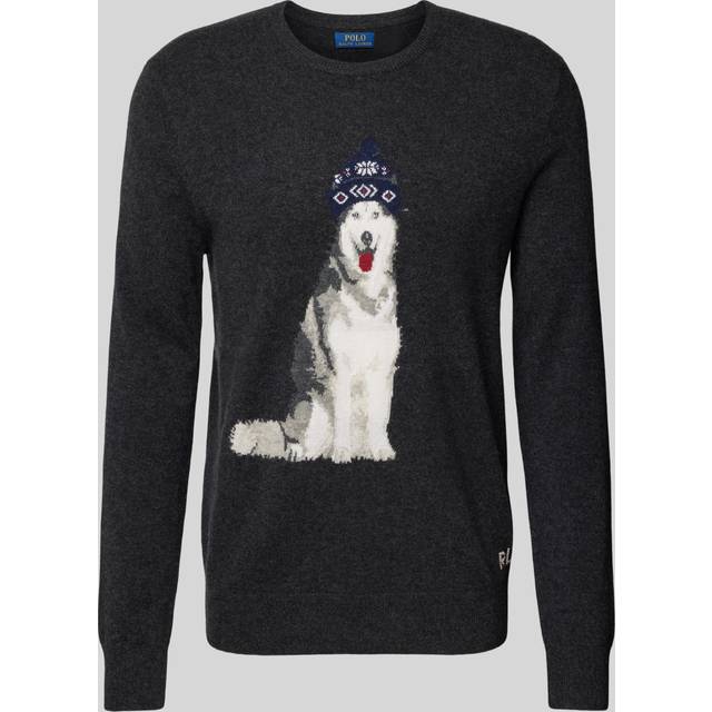 Polo Ralph Lauren Holiday Dog Cashmere Knit Jumper - XL - Grey