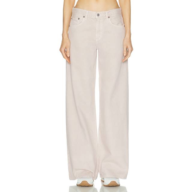 AGOLDE Clara Low Rise Baggy Flare Jeans in Tusk - Light Grey. Size 34 (also in 31, 32, 33). (34)