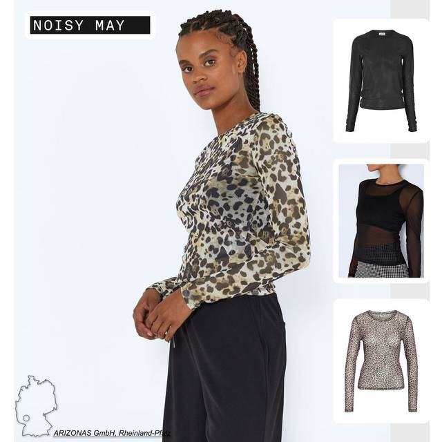 Noisy May Shirts NMJudith - Brun/Mørkebrun/Sort