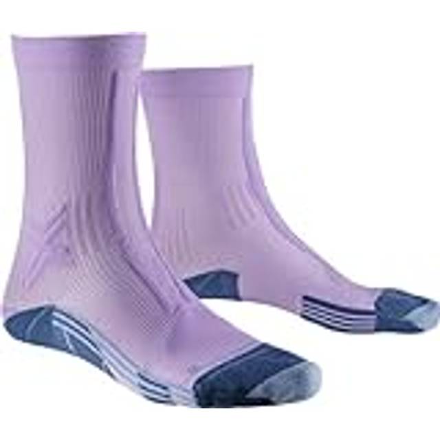 X-Socks Trail Run Discover Crew - Löparsockor - Dam Orchid / Sunset Blue 37 - 38
