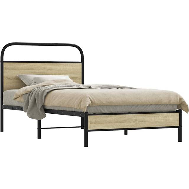 Sängram utan madrass sonoma-ek 90x190 cm konstruerad trä