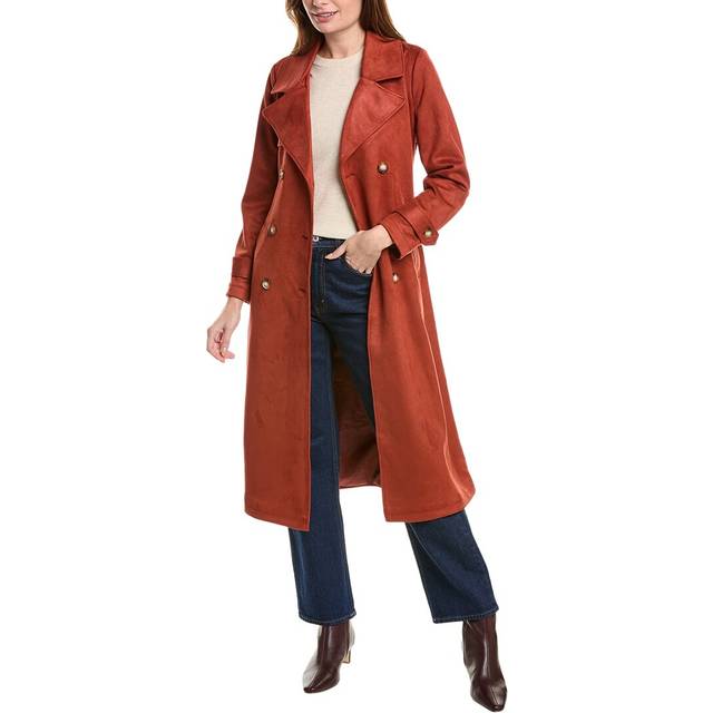 Ellen Tracy Double-Breasted Trench Coat