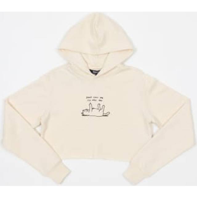 Ripndip - Don't Call Me Graphic Cropped Hoodie in Cream L