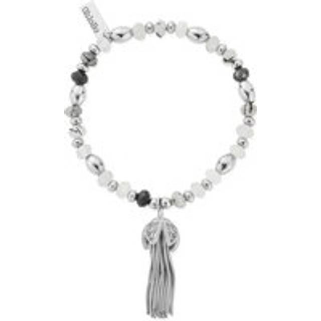 Chlobo Sterling Silver Tassel Of Joy Black Rutilated Quartz Bracelet