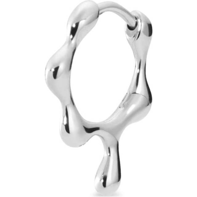 Maria Black - 14kt white gold Clover huggie earring - unisex - 14kt White Gold - One Size - Silver