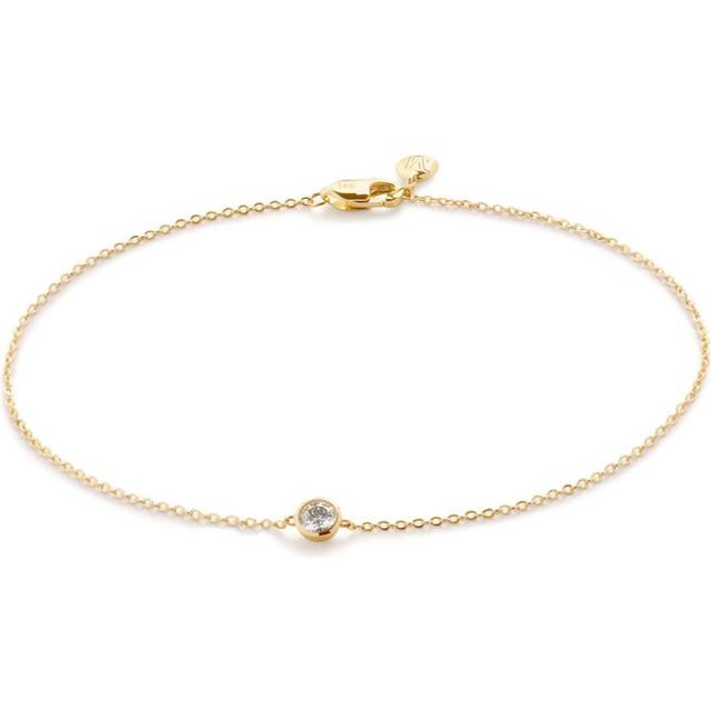 Monica Vinader - 14kt yellow gold Solitaire diamond bracelet - women - 14kt Yellow Gold/Lab Grown Diamond - S