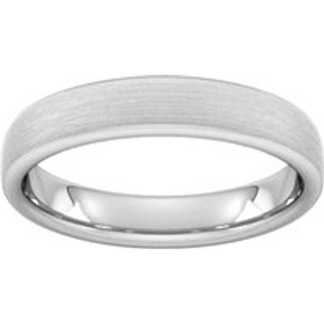 4mm Slight Court Extra Heavy Matt Finished Wedding Ring In 9 Carat White Gold - Ring Size H