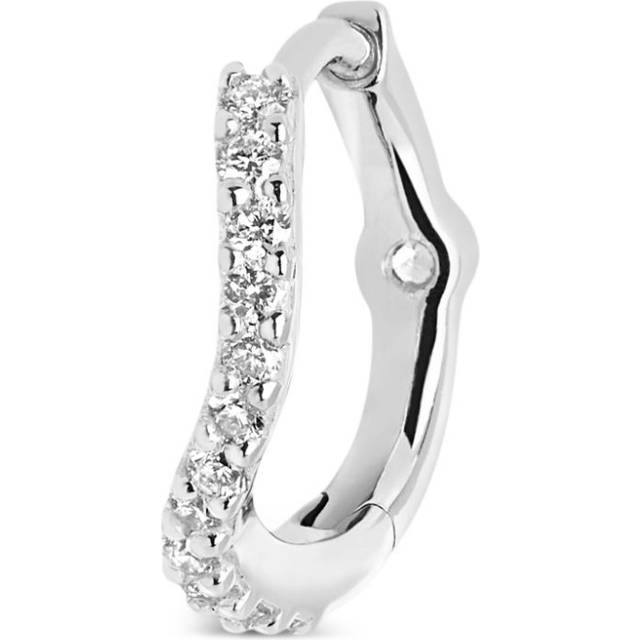 Maria Black - 14kt white gold Wave diamond huggie earring - unisex - Lab Grown Diamond/14kt White Gold - One Size - Silver