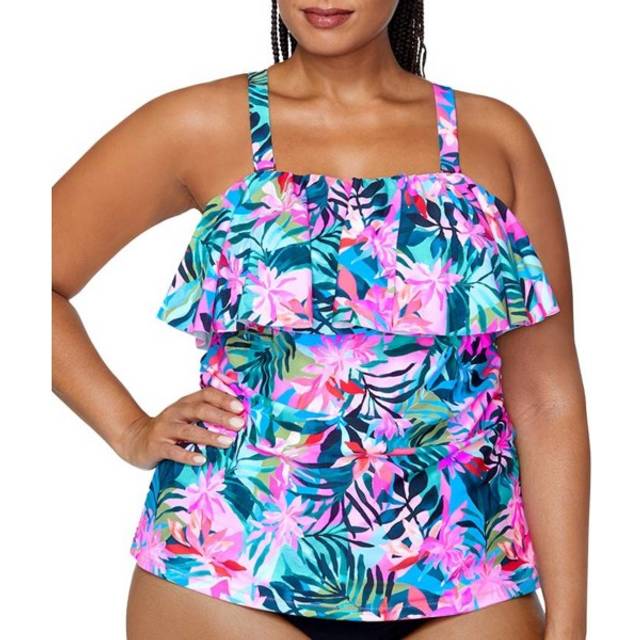 Plus Size Raisins Curve Sella Tankini Top, Multi, 16 - Ashley Stewart (16)