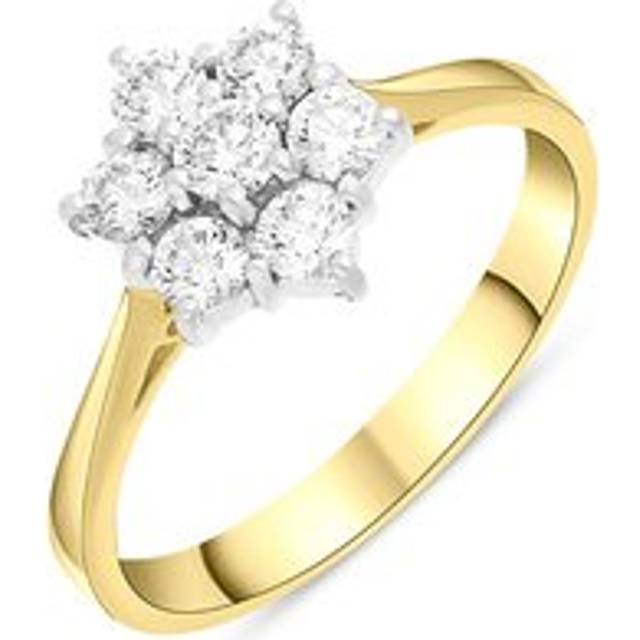 18ct Yellow Gold 0.44ct Diamond Flower Cluster Ring - Yellow Gold