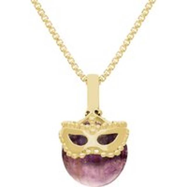 9ct Yellow Gold Blue John Zodiac Gemini 9mm Bead Pendant - Yellow Gold
